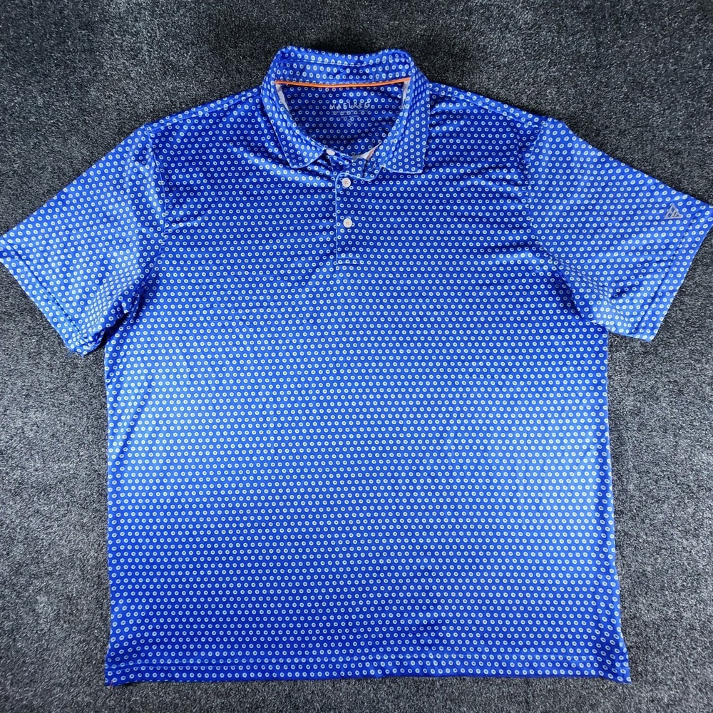 Maelreg Performance Golf Polo Shirt Floral Geometric Stretch Men's Size 2XL - Picture 2 of 8